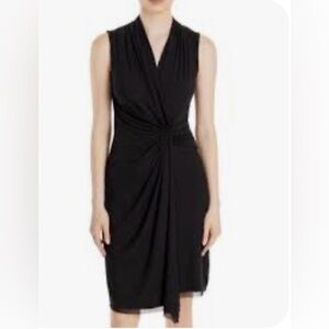 LAUREN RALPH LAUREN Sz 12 L’Opera V-Neck Draped Front Sleeveless Dress NEW
